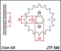 JT Forkædehjul - JTF548.13 TTR125 SR125