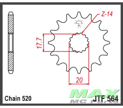 JT Fortandhjul - JTF564.13 YZ125 86-04