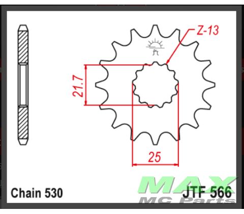 JT Fortandhjul - JTF566.17 GSXR1300 HYAB