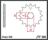 JT Fortandhjul - JTF568.17 XS650 XS500 