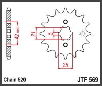 JT Fortandhjul - JTF569.13 YZ250 YFM350