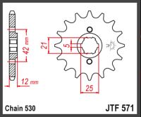 JT Fortandhjul - JTF571.17 XJ600 91-94