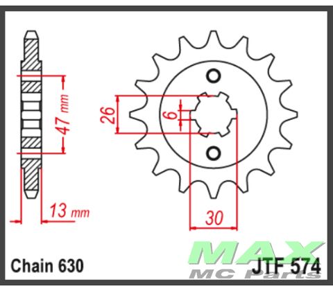 JT Fortandhjul - JTF574.16 TR1 XV1000 81