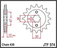 JT Fortandhjul - JTF574.16 TR1 XV1000 81