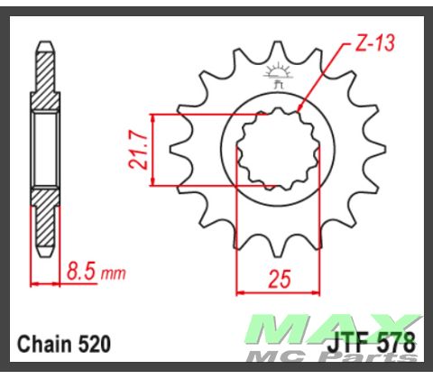 JT Fortandhjul - JTF578.15