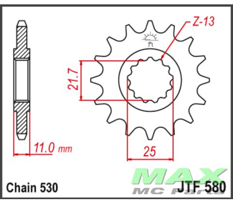 JT Fortandhjul - JTF580.15T FZ6 YZFR6