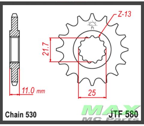 JT Fortandhjul - JTF580.17