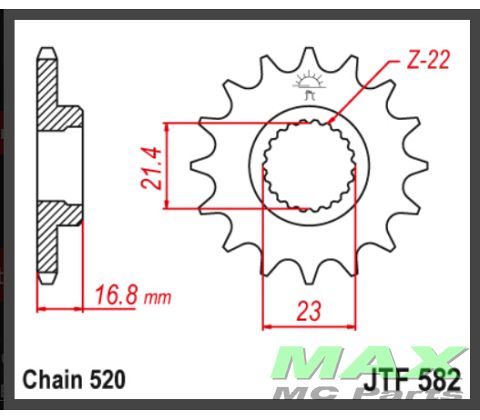 JT Fortandhjul - JTF582.16 XJ600 92-03