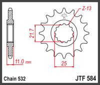 JT Fortandhjul - JTF584.17 YZF1000 FZR10