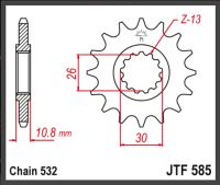 JT Fortandhjul JTF585.17 YAMA XJR1200