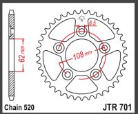 JT Bagkædehjul - JTR701.39