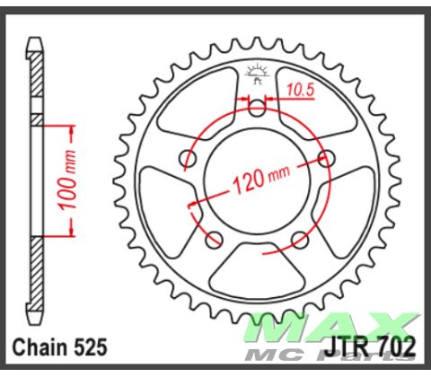 JT Bagkædehjul - JTR702.41 APRILIA