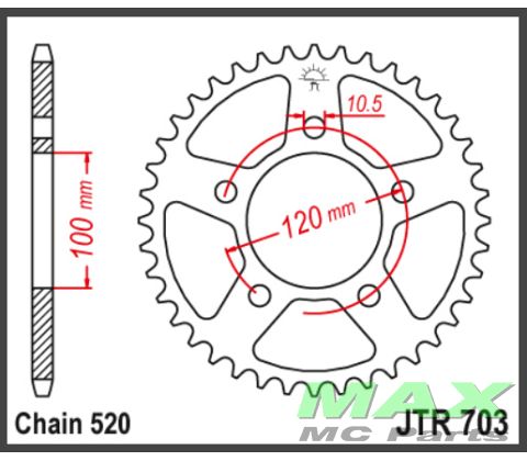 JT Bagkædehjul - JTR703.40