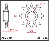 JT Fortandhjul-JTF704.15 15T BMW APRILIA