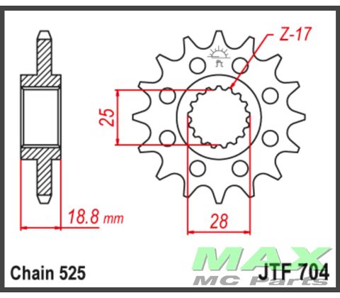 JT Fortandhjul-JTF704.15 15T BMW APRILIA