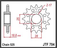 JT Fortandhjul - JTF704.17 BMW APRILIA