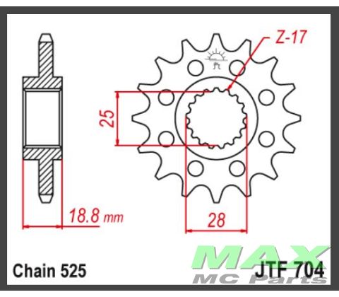 JT Fortandhjul - JTF704.17 BMW APRILIA