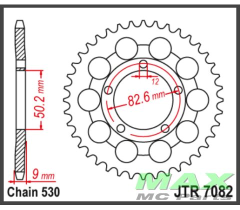 JT Bagkædehjul - JTR7082.48 HARLEY DAVID