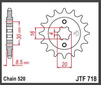 JT Fortandhjul - JTF718.12