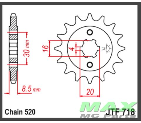 JT Fortandhjul - JTF718.12