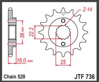 JT Fortandhjul - JTF736.15