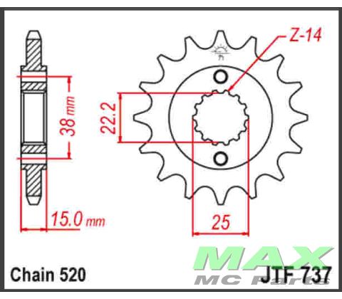 JT Fortandhjul - JTF737.15