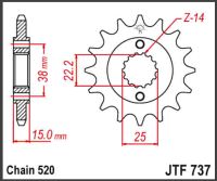 JT Fortandhjul - JTF737.15