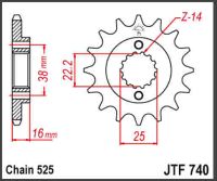JT Fortandhjul - JTF740.15 DUCATI 749 BI