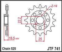 JT Fortandhjul - JTF741,14 DUCATI 749