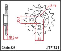 JT Fortandhjul - JTF741.15 nDUCATI MONST