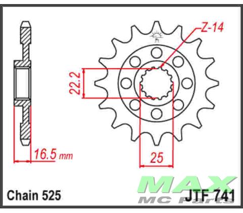 JT Fortandhjul - JTF741.15 nDUCATI MONST