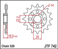 JT Fortandhjul - JTF742.15 DUCATI