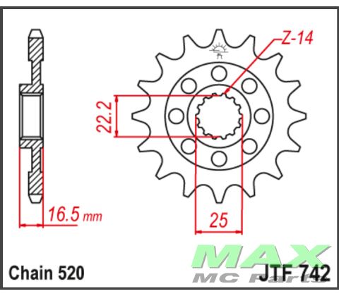 JT Fortandhjul - JTF742.15 DUCATI