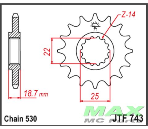 JT Fortandhjul - JTF743.15 DUCATI 1200