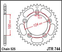 JT Bagkædehjul - JTR744.38 DUCATI 749S