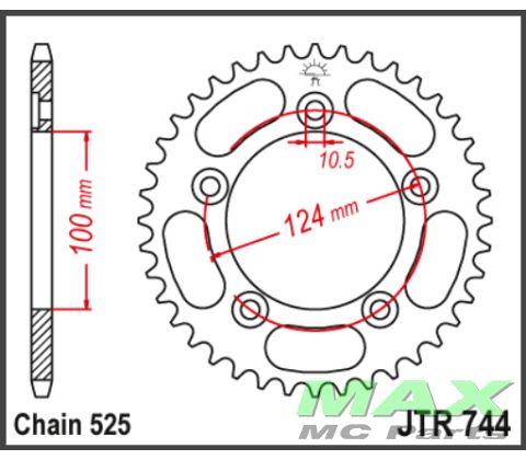 JT Bagkædehjul - JTR744.38 DUCATI 749S