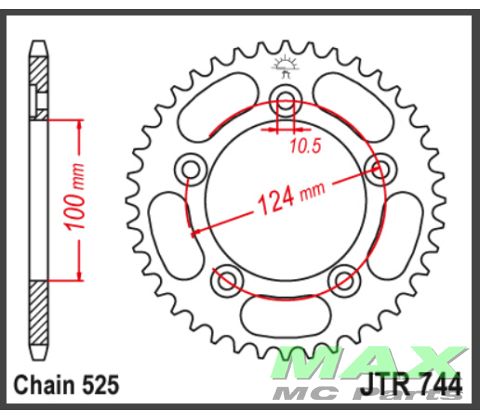 JT Bagkædehjul - JTR744.39 DUCATI 749