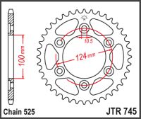 JT Bagkædehjul - JTR745.42 DUC 962 ST3