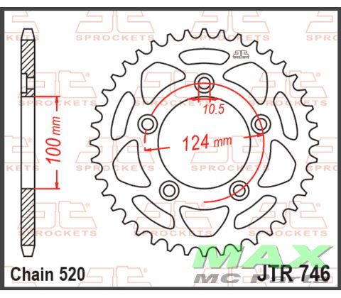 JT Bagkædehjul - JTR746.43 DUC 937 MONST