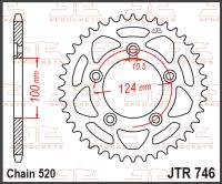 JT Bagkædehjul - JTR746.43 DUC 937 MONST