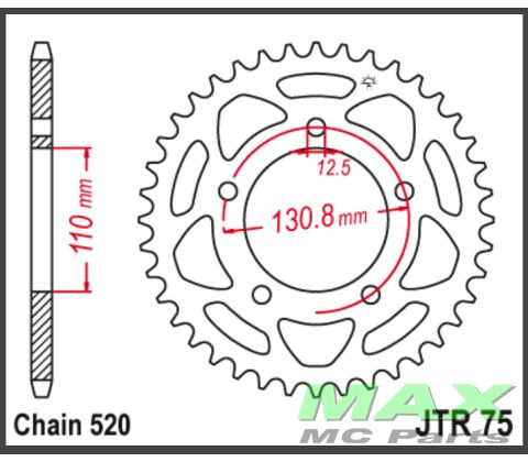 JT Bagkædehjul -JTA75.44 BMW #520 CHAIN