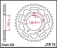 JT Bagkædehjul -JTA75.44 BMW #520 CHAIN