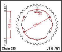 JT Bagkædehjul - JTR761.38