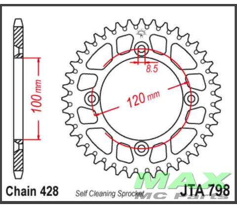 JT Bagkædehjul - JTA798.47 ALU