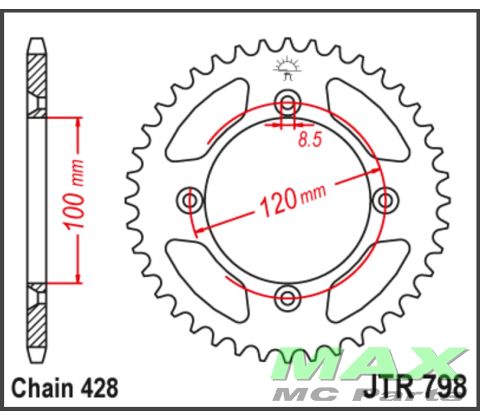 JT Bagkædehjul  - JTR798.51  STEEL