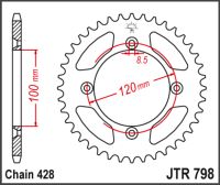 JT Bagkædehjul -  JTA798.51 ALU