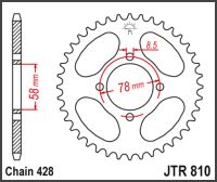 JT Bagkædehjul - JTR810.48 HYOSUNG RT125