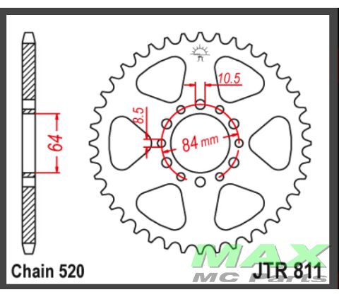 JT Bagkædehjul - JTR811.39 TS185 79-85