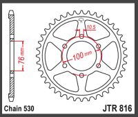 JT Bagkædehjul - JTR816.40 GT750 72-73