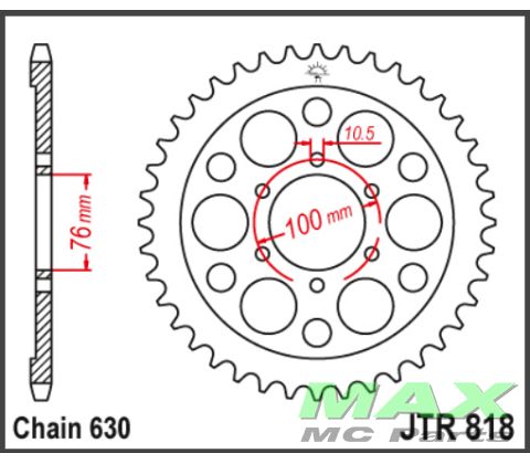 JT Bagkædehjul - JTR818.42 GS1000 GS1100